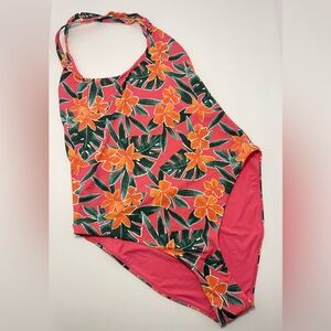 Marine Layer Pink and Green Floral Swimsuit